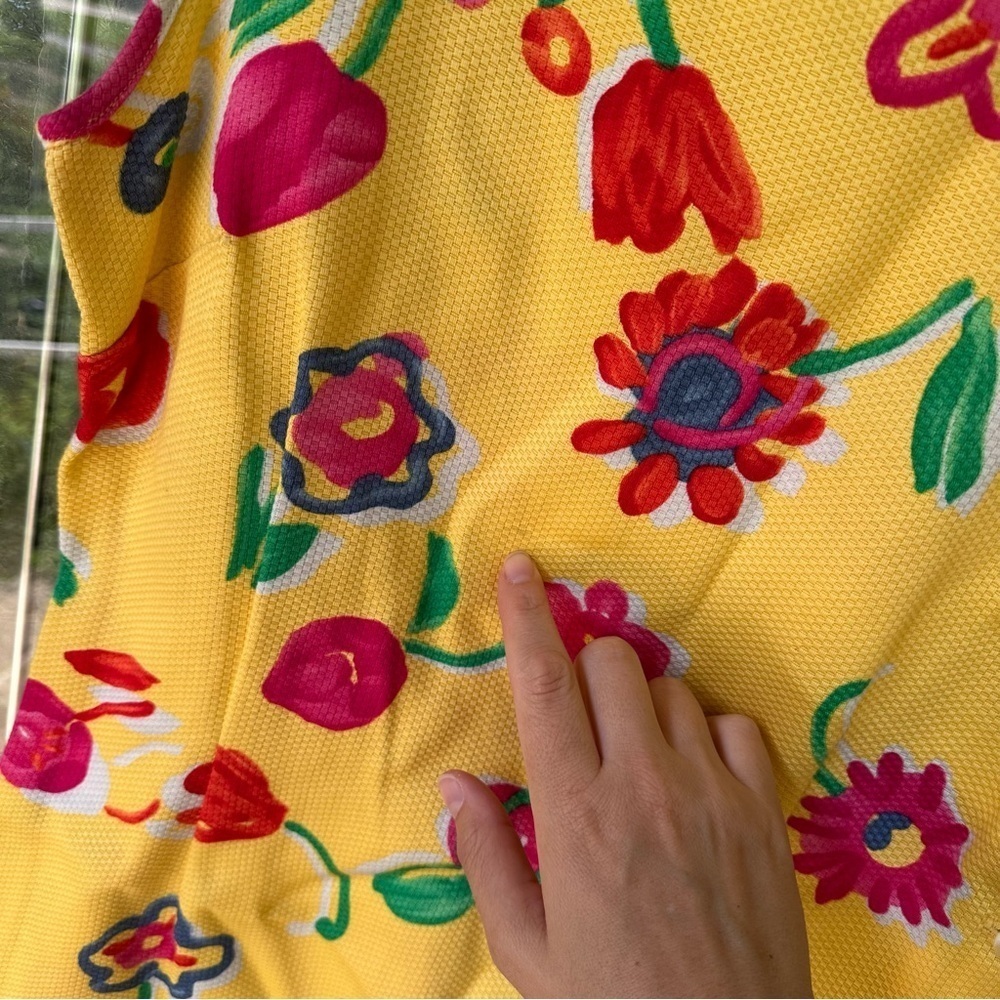 Vintage ruff hewn nwt size 6 yellow floral dress sleeveless fitted cottagecore - Picture 5 of 7